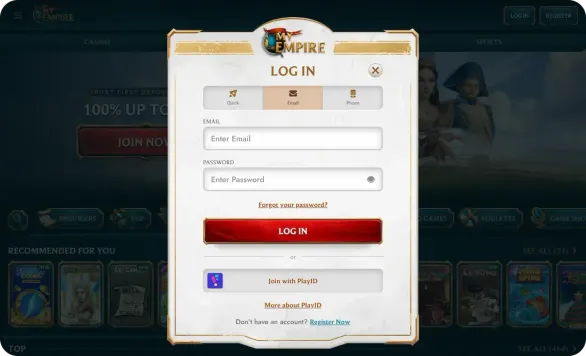 Myempire casino login ca